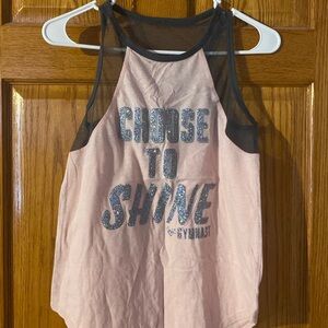 Choose to shine gymnast tank top with see-through back